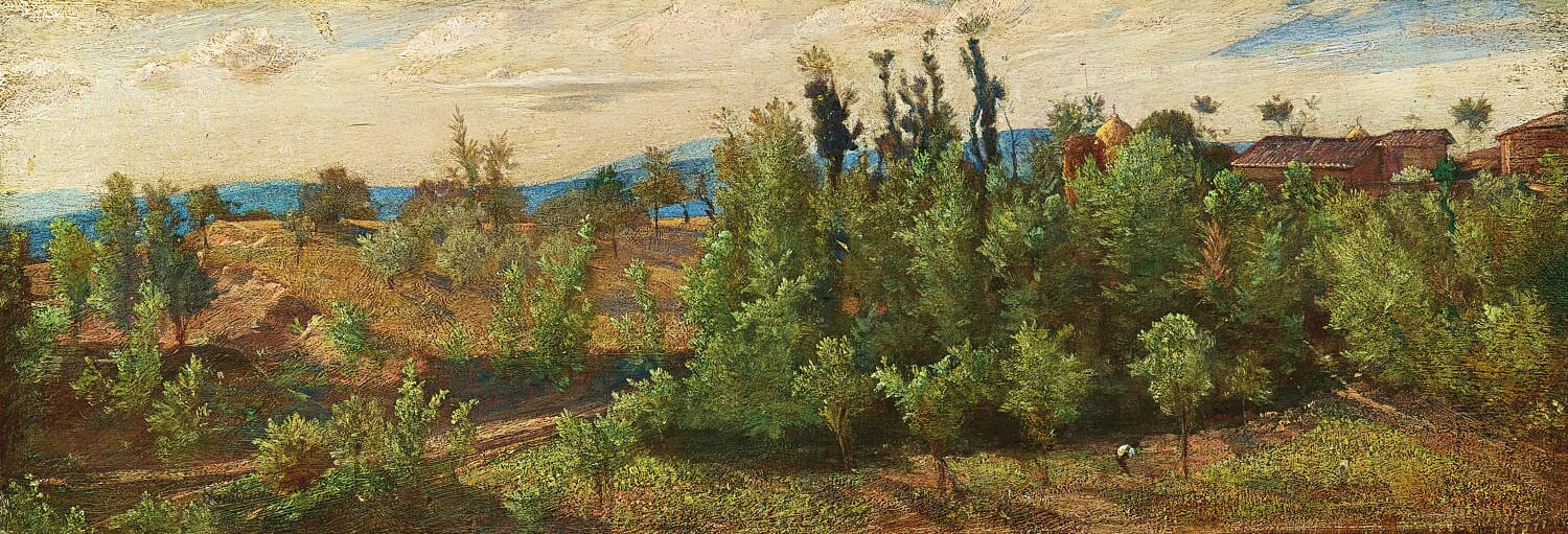 Nino Costa | Il pittore e patriota | Paesaggio boscoso presso Perugia